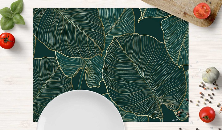 Actual product image CoverYourDesk Tropical leaves with gold veins