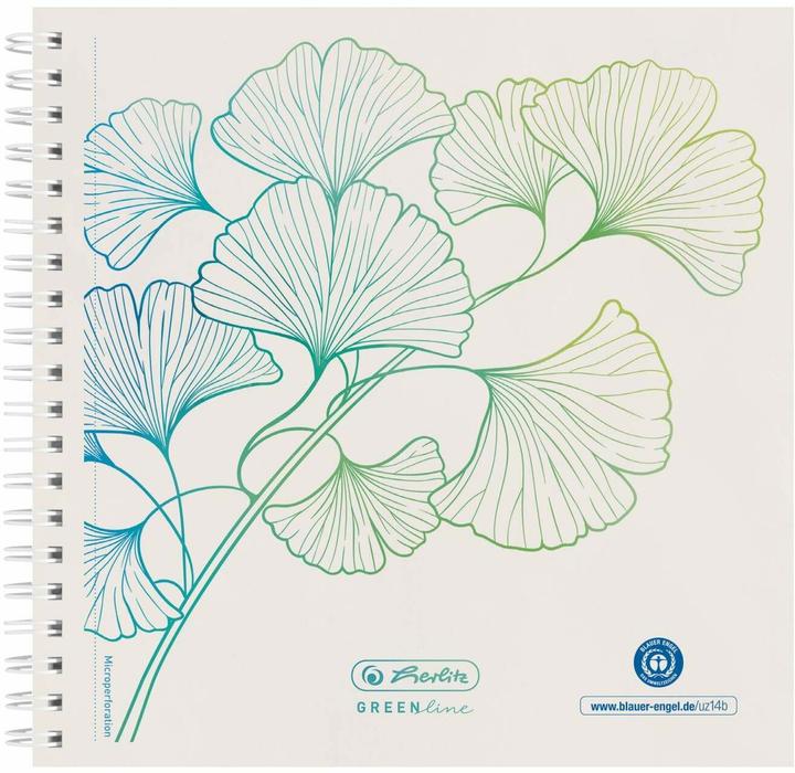 Produktbild Herlitz Notizheft GREENline 8 x 14.8 cm, Dot, Ginkgo (8 x 15 cm, Gepunktet)