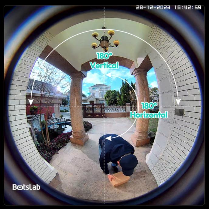 Immagine prodotto Botslab Campanello video, capacità 6400mAh, visione grandangolare a 180°, memoria interna 32G, rilevamento (WiFi)