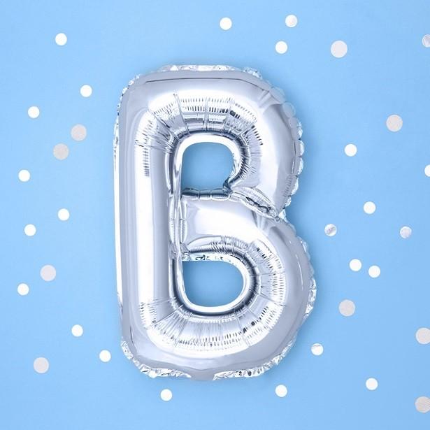 Thumbnail - Partydeco Ballon Buchstabe "B" in Silber