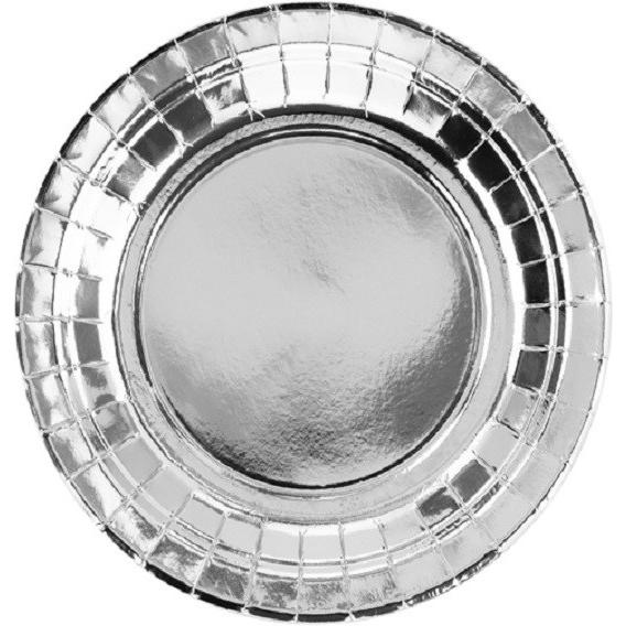 Partydeco Dessertteller Silber metallisiert