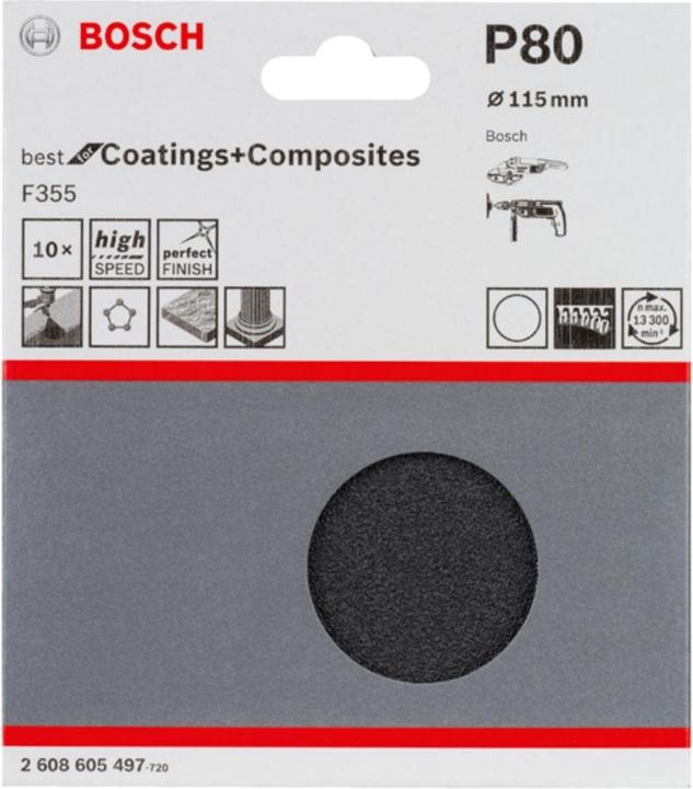 Actual product image Bosch Professional Zubehör PRO F355 sanding sheet, 115 mm, G80 (80)