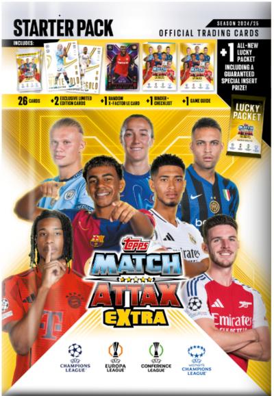 Topps Pacchetto iniziale Match Attax Champions League EX 2025 (Inglese, Pacchetto Booster)