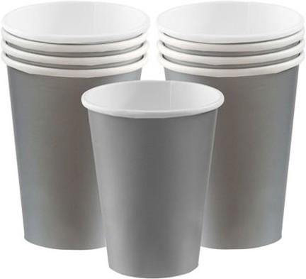 Actual product image Amscan Gobelets en papier Gris (12 x)