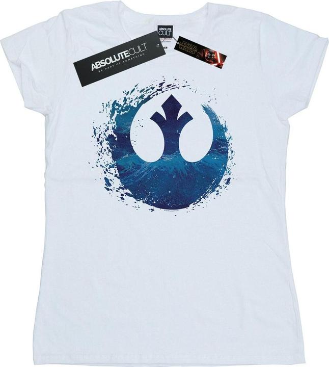 Actual product image Star Wars Womens/Ladies The Rise Of Skywalker Resistance Symbol Wave Cotton T-Shirt (S)