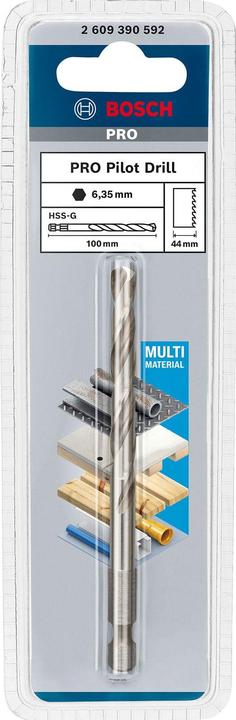 Produktbild Bosch Professional Zubehör PRO Pilot Drill Bit, Quick Change-System für Lochsägen HSS-G 6,35 x 100 mm (7.15 mm)