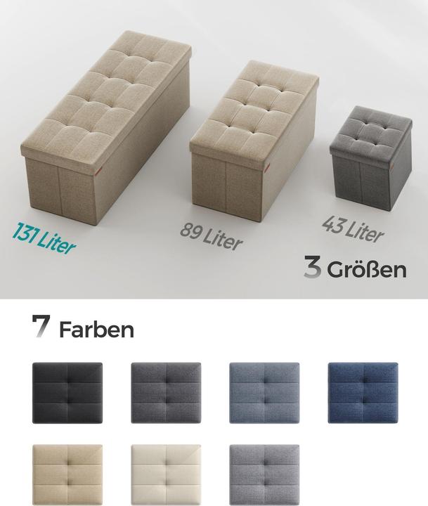 Actual product image Songmics Chest LSF077R01V1 taupe fabric 110.0 cm