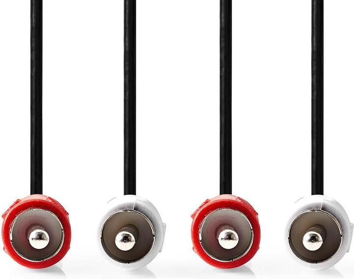 Produktbild Nedis Stereo-Audiokabel | 2x RCA Stecker | 2x RCA Stecker | Vernickelt | 10.0 m | Rund | Red / Weiss (10 m, Cinch Kabel)