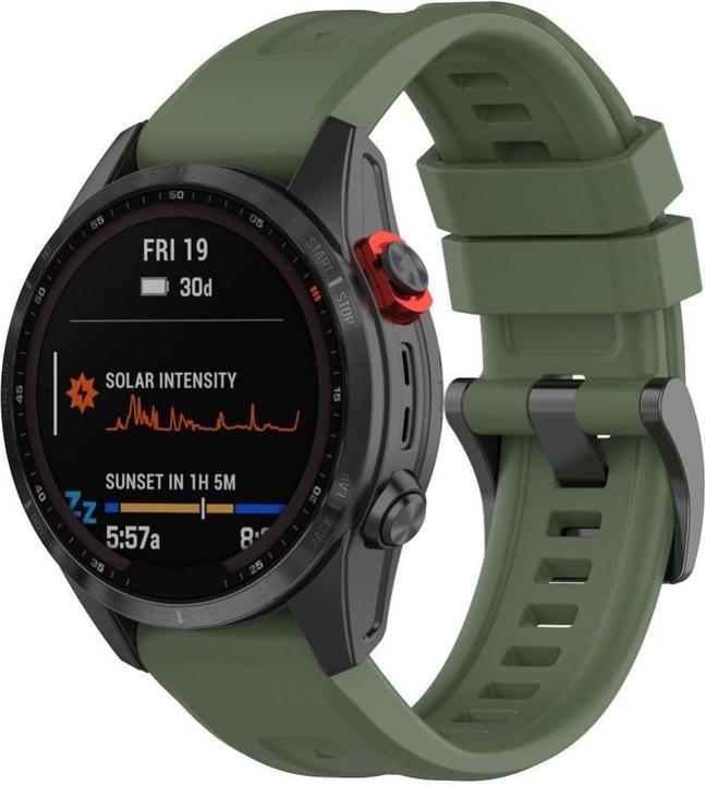 Actual product image OEM Strap Silicone strap for GARMIN FENIX 3 / 3HR / 5X / 6X / 6X Pro / 7X / 7X Pro dark green (4) (Silicone)