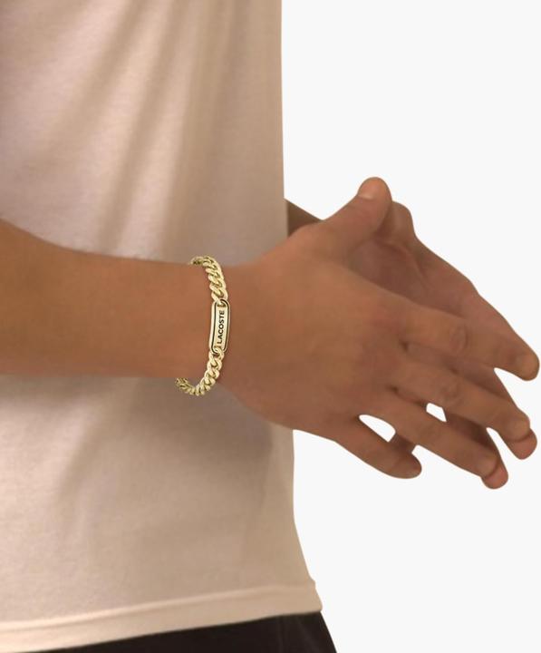 Actual product image Lacoste - Decent Gold Plated MenÂ's Bracelet District 2040225 (18 cm, Stainless steel)