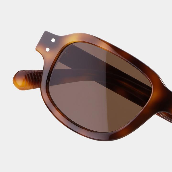 Actual product image James Dixon Havanna/Braun – Warwick – Rechteckig – Acetat – Sonnenbrille