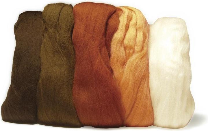 Produktbild Rayher Merino-Kammzug superfein Braun-Töne 50g