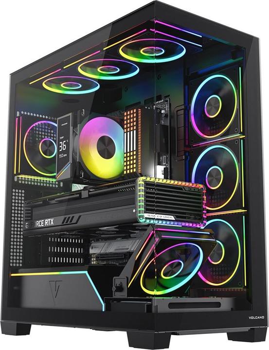 Actual product image Modecom Obudowa Volcano Stellar Plus Argb Midi 8f Black (ATX, mATX, Mini-ITX)