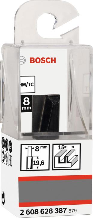 Produktbild Bosch Professional Zubehör Nutfräser, 8 mm, D1 15 mm, L 19,6 mm, G 51 mm. Für Handfräsen