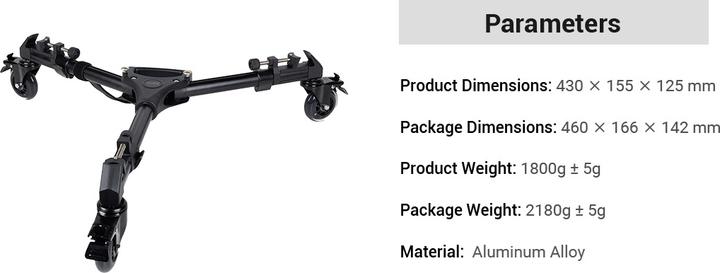 Immagine prodotto SmallRig Stativwagen 3986 Universal (Carrello porta treppiedi)