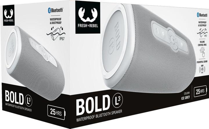 Image du produit Fresh'N Rebel BOLD L3 - Wireless Bluetooth speaker - Ice Grey (25 h, Fonctionnement sur batterie)