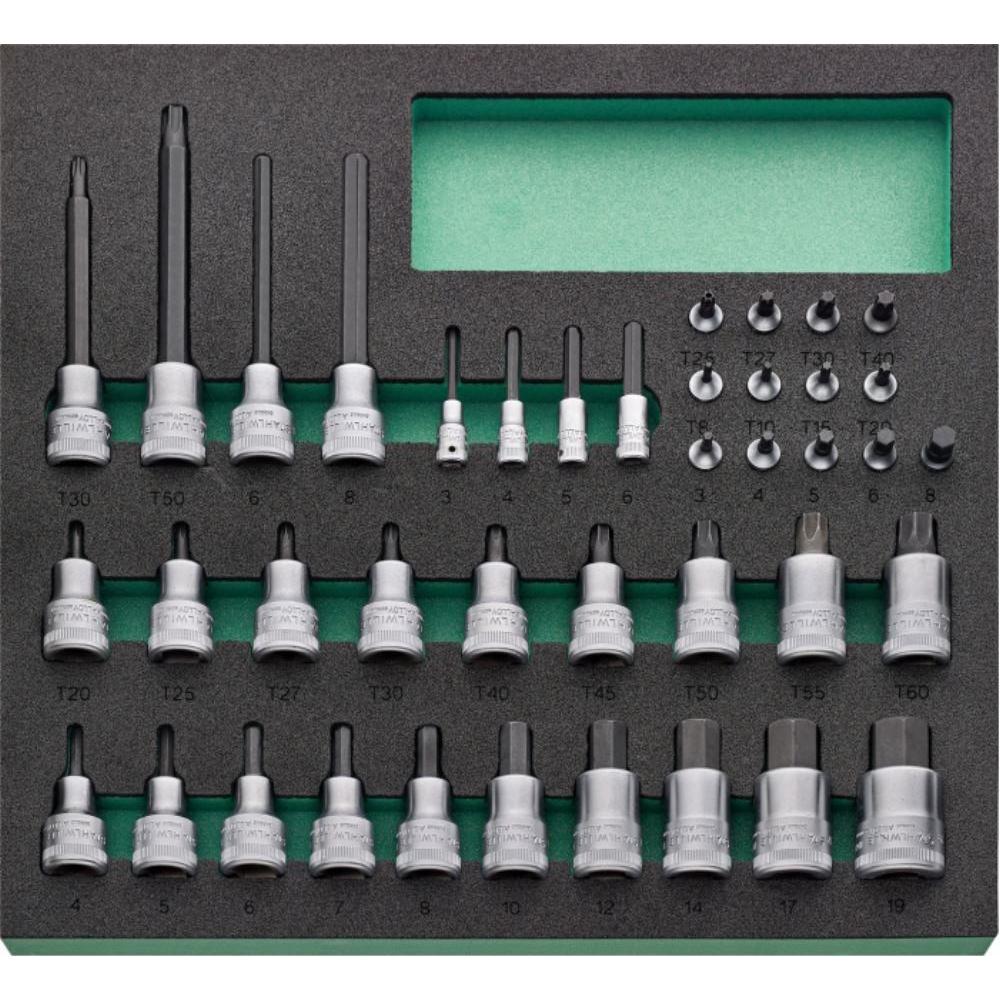 Stahlwille, Chiave a bussola + esagonale, Assortimento di 40 pezzi di prese TCS 54+44 (10 mm, 12 mm, 14 mm, 17 mm, 19 mm, 3 mm, 4 mm, 5 mm, 6 mm, 7 mm