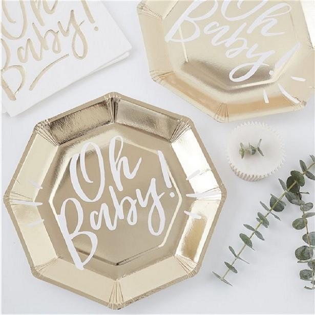Actual product image Ginger Ray Glamorous Plates "Oh Baby (8x)