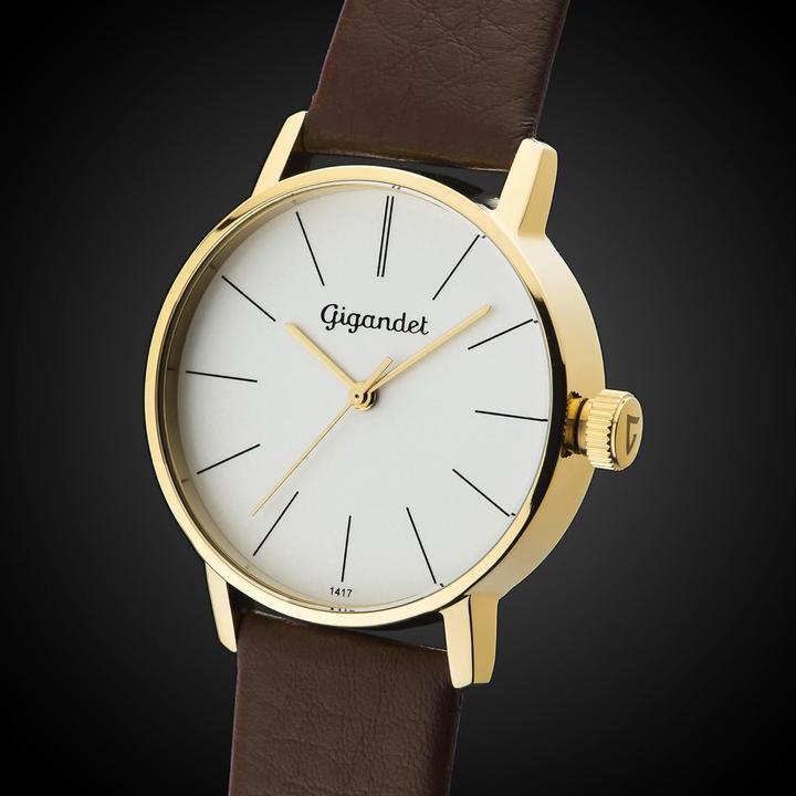 Produktbild Gigandet 15VNAG43NE003 Womens Analogue Quartz Watch with Leather Strap Silver siliver band ring (Analoguhr)