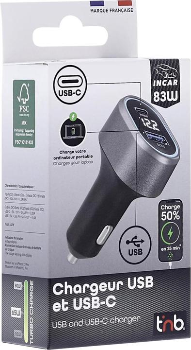 Produktbild T'nB TNB Ladeadapter 12/24 Volt 2xUSB-C und 1xUSB