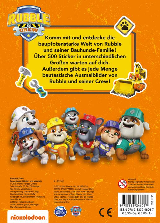 Produktbild Panini Rubble & Crew: Superstarker Sticker- und Malspass