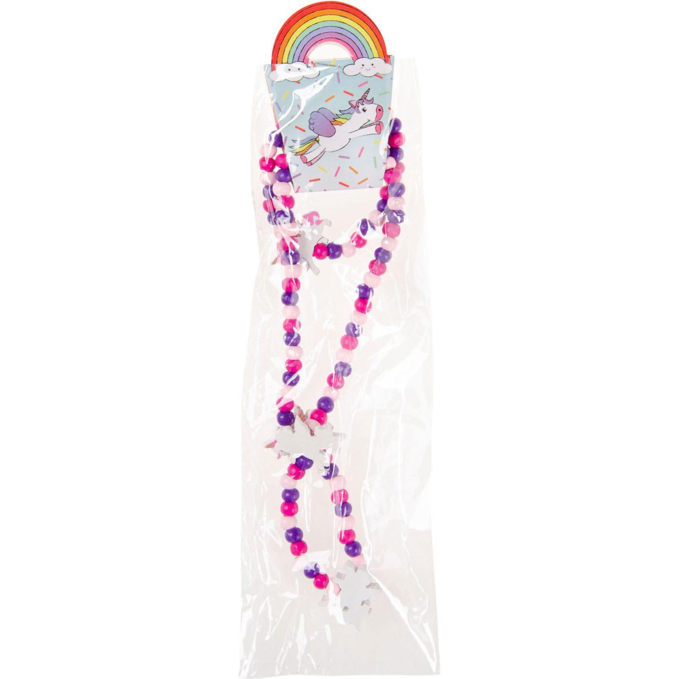 Thumbnail - LG-Imports, Schmuck Set, Hölzerne Halskette und Armband Einhorn, Rosa, (Hout)