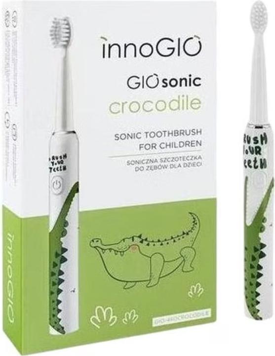 Produktbild Innogio GIOsonic Krokodil Elektrische Kinderzahnbürste Isolierter, wiederaufladbarer USB-Silikongriff (Schallzahnbürste)