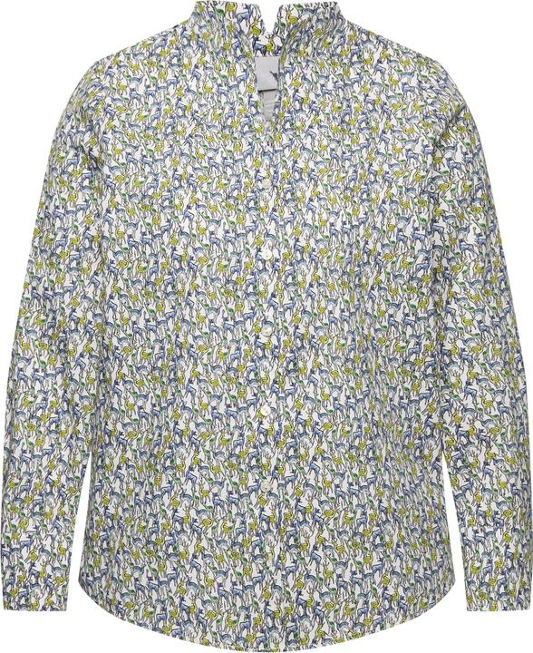 Actual product image Ulla Popken Damen grosse Grössen Bluse, Kelchkragen, bedruckt, Langarm schneeweiss 42+ 829726200-42+ (42, 44)