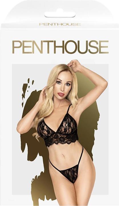 Produktbild Penthouse Lingerie Double spice - Lace triangle bralette set, 2 pieces - black (L, XL)