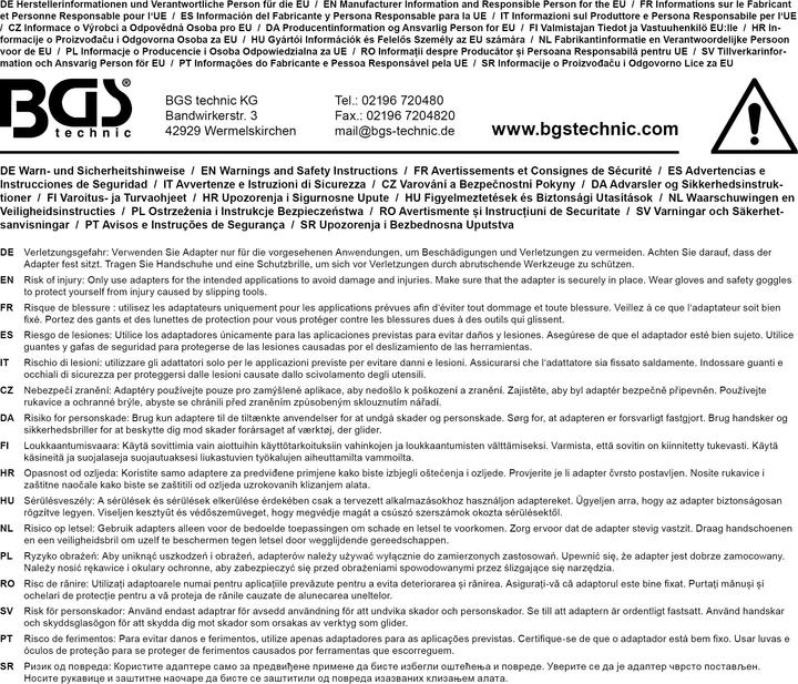 Immagine prodotto BGS Adattatore per chiavi a bussola attacco quadro 38 mm (1,1/2") - attacco quadro 25 mm (1")