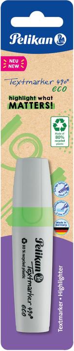 Actual product image Pelikan Highlighter 490 eco on neon green (Neon Green, 5 mm, 1 x)