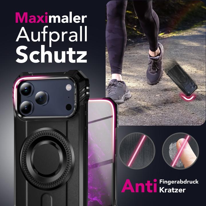 Actual product image Nalia MagSafe Cover "Granite" - Panzer Schutz Hülle Stossfest mit Kickstand - Military Outdoor Case (Apple iPhone 17 Pro Max)