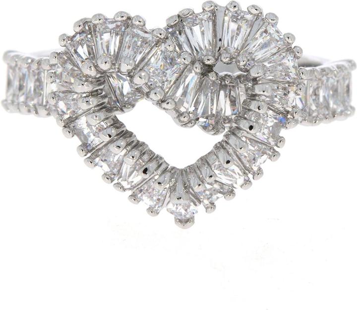 Immagine prodotto Swarovski Anello da cocktail Matrix con cuore di vari tagli, bianco (55)