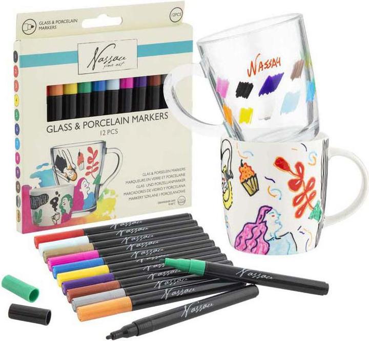 Produktbild Grafix Filzstifte Glas und Porzellan 12 Stück (12x)