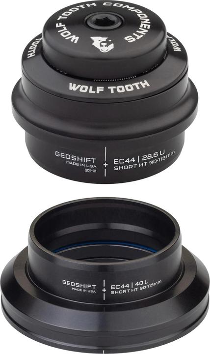 Wolf Tooth GeoShift Performance-headset, 1°, kort, 1,5", EC44/28,6 | EC44/40, zwart