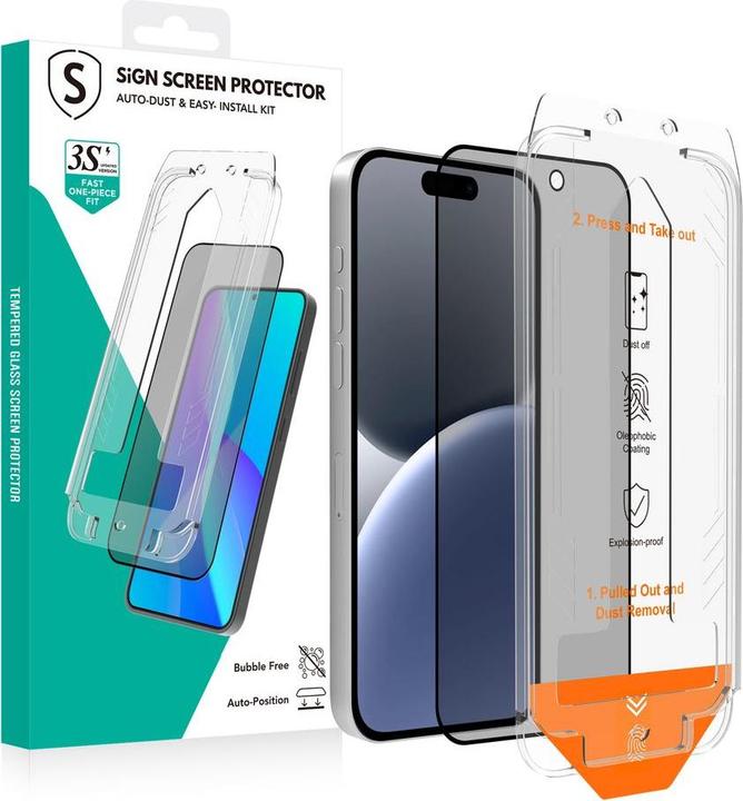 Produktbild SIGN Privacy Screen Protector iPhone 15/16 – EZ Apply with dust free applicator (Apple iPhone 15, Apple iPhone 16)