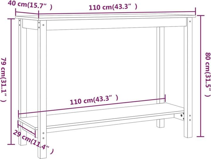 Image du produit vidaXL Konsolentisch (40 x 40 x 80 cm)