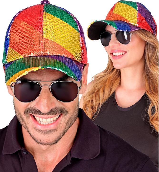 Produktbild Widmann Pailletten Basecap In Regenbogen Muster