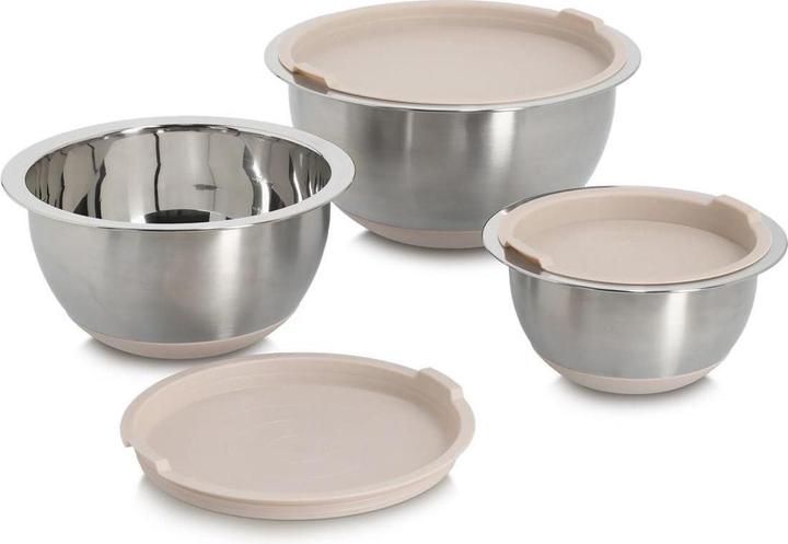 Zeller Present Schüssel-Set Inox mit Kunststoffdeckeln 3-teilig (3x)