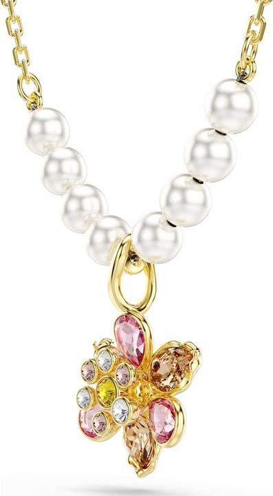 Produktbild Swarovski Idyllia Halskette Kristallperle Verschiedene Schliffe Blume Mehrfarbig Goldlegierungsschicht (Goldlegierungsschicht, 38 cm)