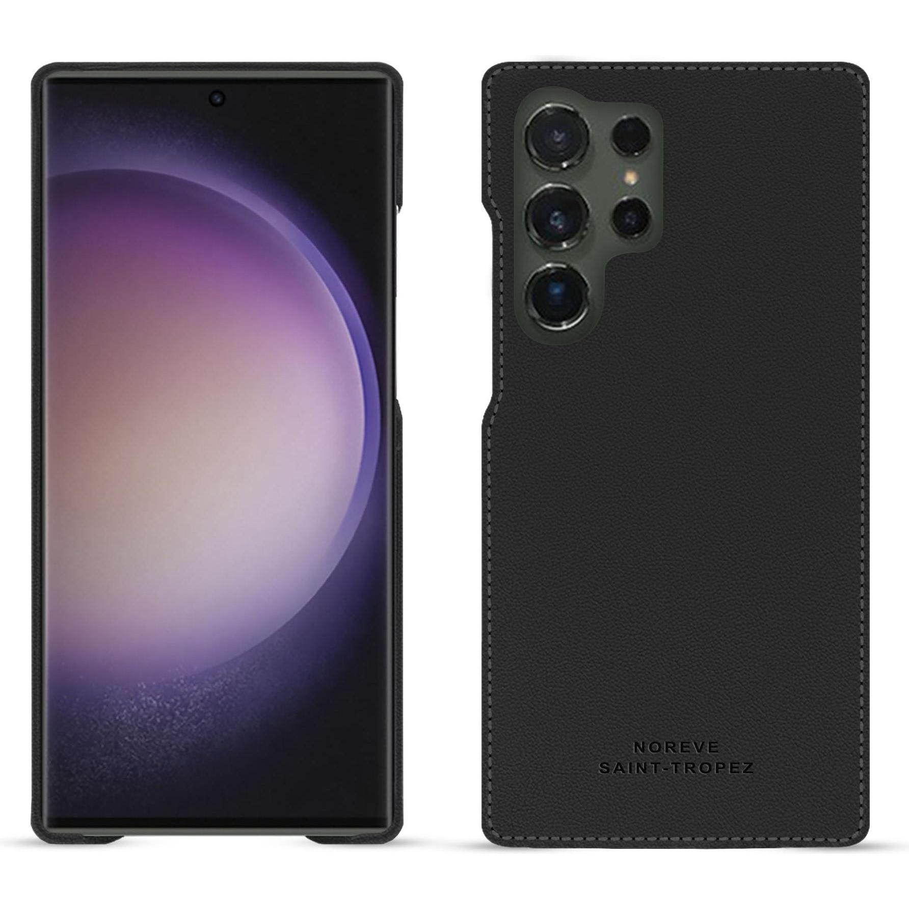 Noreve Lederschutzhülle (Samsung Galaxy S24 Ultra), Smartphone Hülle, Schwarz