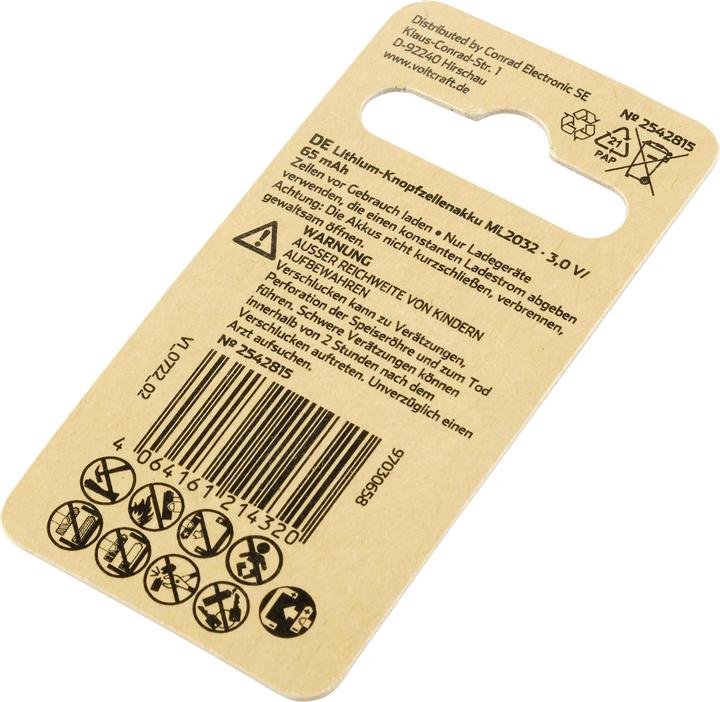 Actual product image Voltcraft ML2032 (1 pcs., BR2032, 65 mAh)