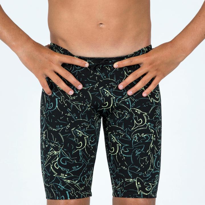 Image du produit Nabaiji Maillot de bain jammer natation Garçon - 500 Fitib shark noir (158)