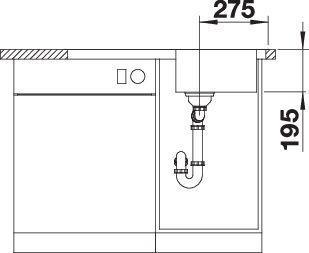Image du produit Blanco Dinas 45 S (Évier encastré avec égouttoir, 86 cm, 50 cm)