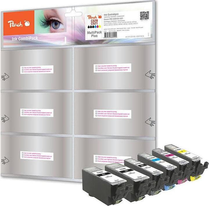 Actual product image Peach Cli-521, Pg-520 (M, C, Y, FC, PBK)