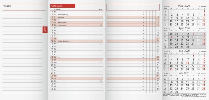 Rido Nachfüllung Taschenkalender 2026 (87 x 153 mm)