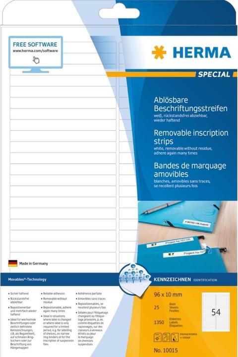 Actual product image HERMA A4 removable labelling strips