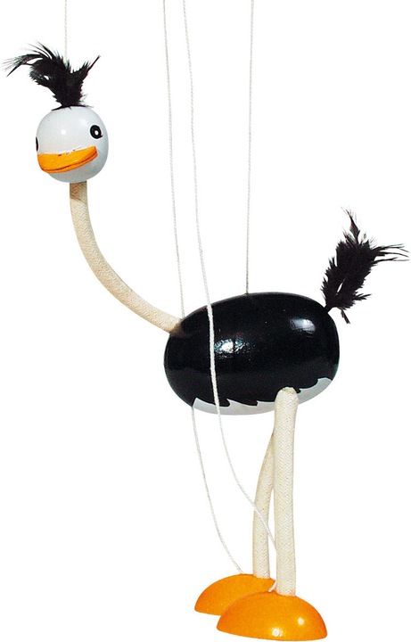 Productafbeelding Goki Houten Marionet Struisvogel