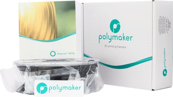 Image du produit Polymaker PolyLite PETG V2 - Noir - 2.85mm (PETG, 2.85 mm, 1000 g, Noir)