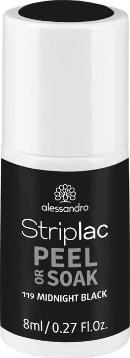 Actual product image Alessandro Striplac Peel or Soak (119 Midnight Black, UV gel varnish)